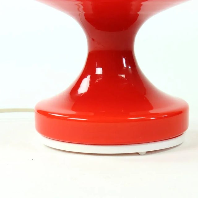 Mid-Century Modern Mid-Century Red Opaline Glass Table Lamp by Stefan Tabery for OPP Jihlava, 1960s For Sale - Image 3 of 9