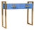 Italian Console Table in Blue Murano Glass and Brass from Justfurnituress SRL For Sale