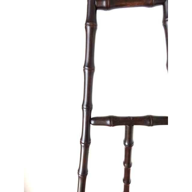 Wood Faux Bamboo Floor Easel Display Stand Foldable Wood Easel Dark Brown Finish For Sale - Image 7 of 14