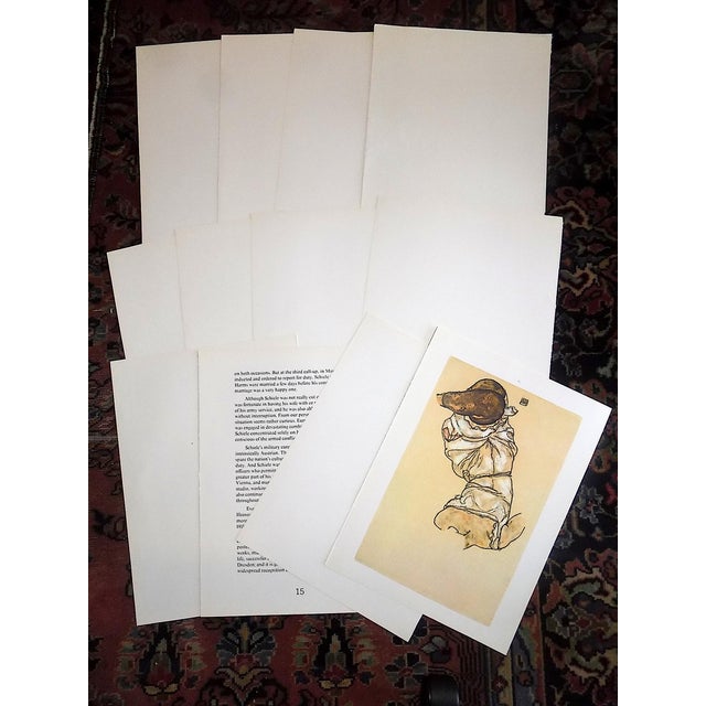 Authentic Vintage 20th Century Signed Egon Schiele Expressionist Nude Female Figural Lithographs - Set of 12 For Sale - Image 9 of 10