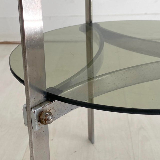1970s Vintage Chrome and Glass Side Table, 1970s For Sale - Image 5 of 14