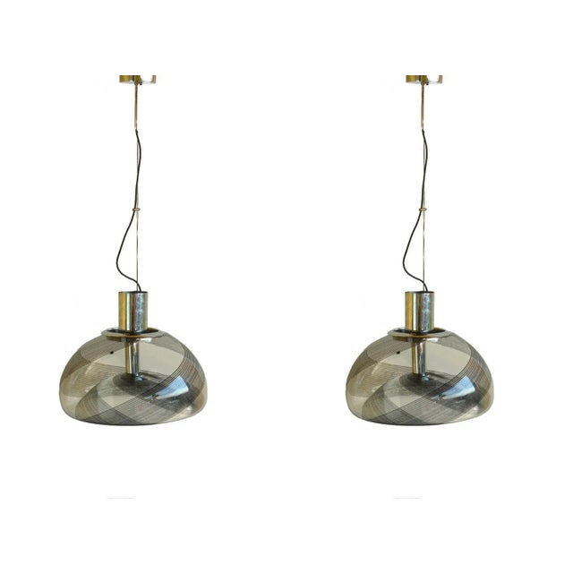 Vintage Italian Murano Glass Pendant Lamps from La Murrina, Set of 2 For Sale - Image 9 of 9