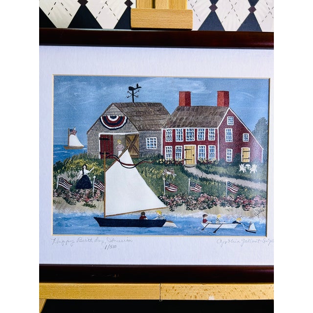 “Happy Birthday America” Signed Folk Art by Cynthia Gallant-Simpson, Print 1/500 For Sale - Image 10 of 14