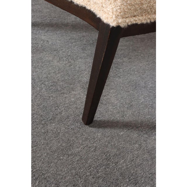 Deco Mahogany and Bouclé Wingback Chair by Edward Wormley for Dunbar Model 103b For Sale - Image 17 of 18