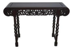 Vintage Chinese Carved Rosewood Console Table