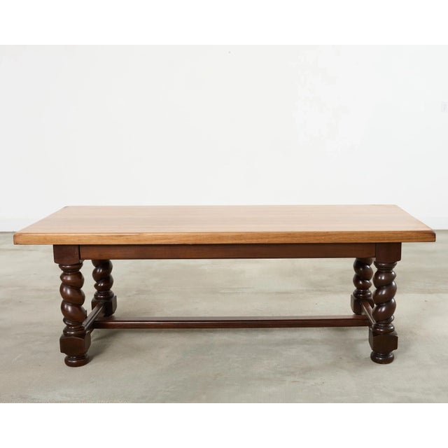 Country English Walnut Farmhouse Barley Twist Dining Table For Sale - Image 18 of 18