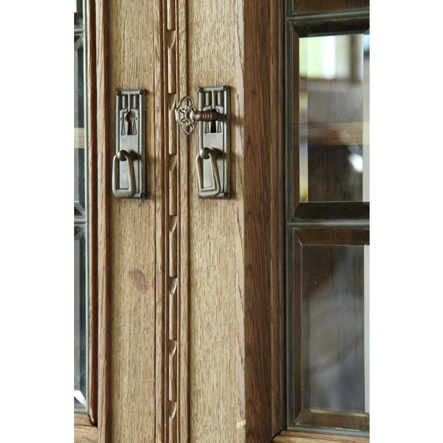 Antique Danish Oak Buffet Cabinet with Crystal Glass Doors, 1850s For Sale - Image 4 of 18