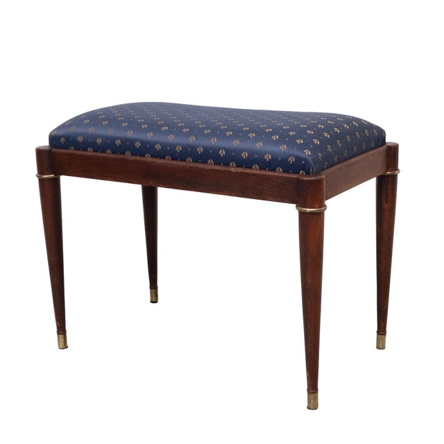 Blue Stool Ottoman Classic, France, 1950s For Sale - Image 8 of 8