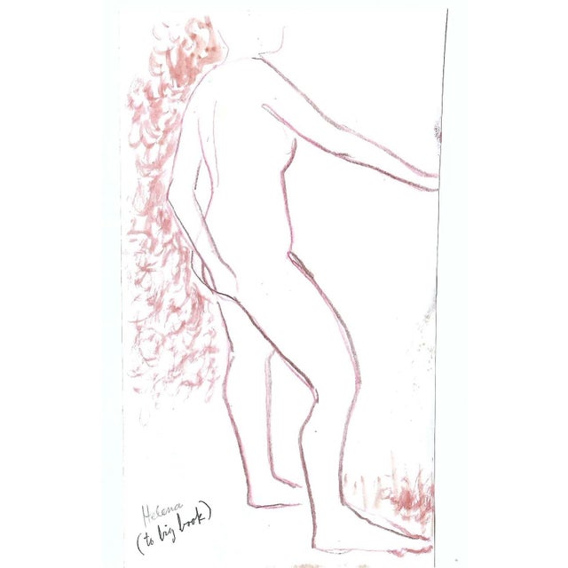 Double sided female nude on paper from the estate of Chicago artist James Frederic Bone (1929-2015). Pencil signed with...