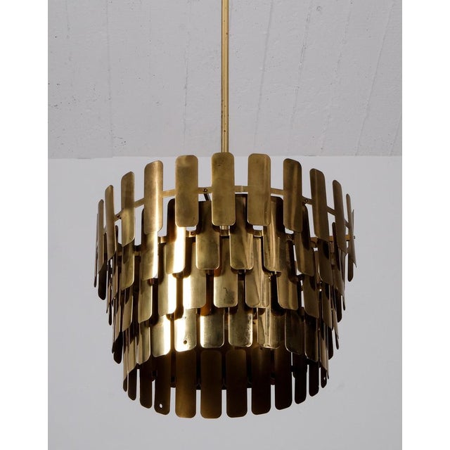 Metal Swedish Brass Pendant attributed to Tyringe Konsthantverk, 1960s For Sale - Image 7 of 13