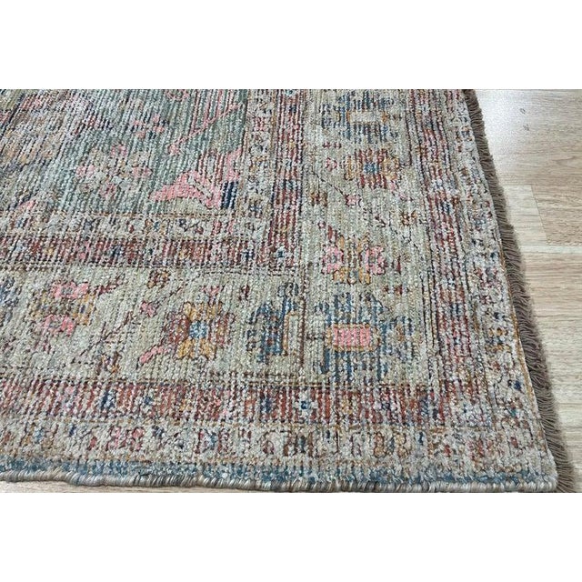 Contemporary 6x9 Coral Handwoven Wool Faded Medallion Classic Traditional Modern Carpet Rug For Sale - Image 3 of 8