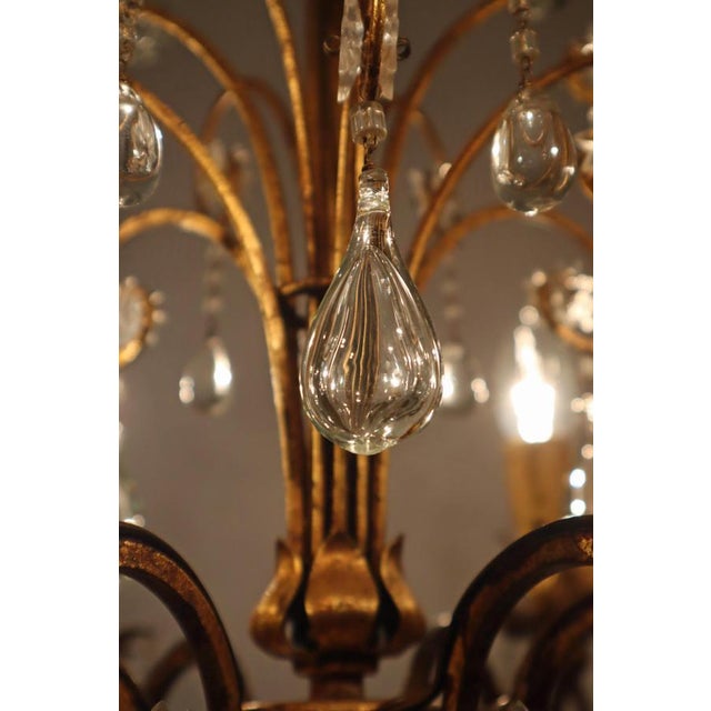 1930s Hollywood Regency Golden Stars and Water Drops Chandelier, Italy, 1930s For Sale - Image 5 of 18