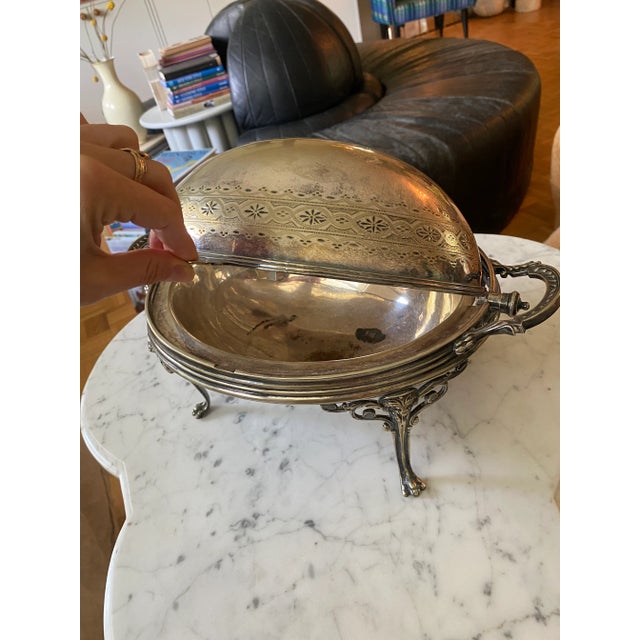 19th Century Large English Silverplate Dome Server For Sale - Image 9 of 11