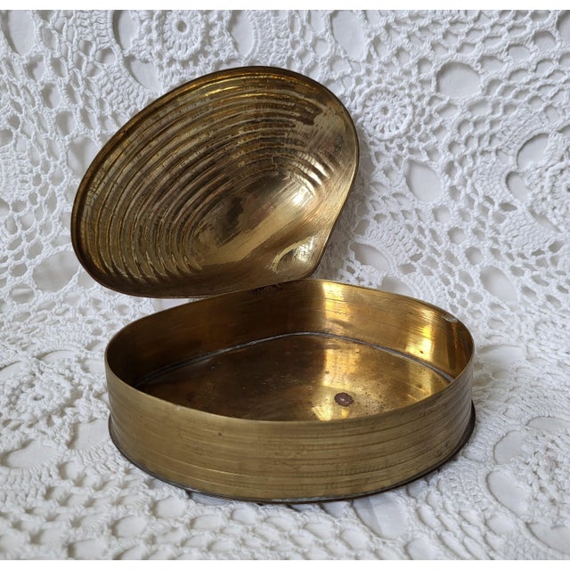 Traditional Brass Shell Trinket Box For Sale - Image 3 of 6