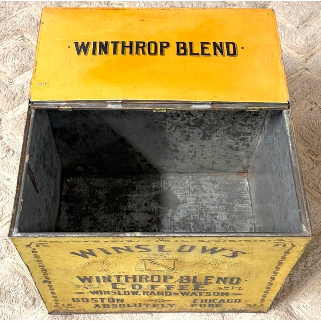 Antique Winslow’s “Winthrop Blend” Coffee Advertising Store Bin, USA 1895-1910 For Sale In Atlanta - Image 6 of 9