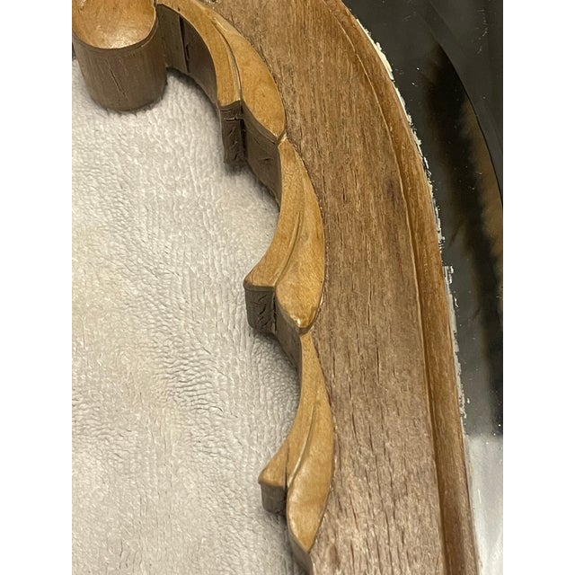 French Country 18th–Early 19th Century French Hand-Carved Wood Mirror Frame With Neoclassical Crest, Circa 1780–1820 For Sale - Image 3 of 11