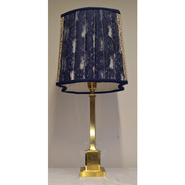 Large Vintage Table Lamp with Brass Base and Shade from Lamplove, 1970s For Sale - Image 6 of 9