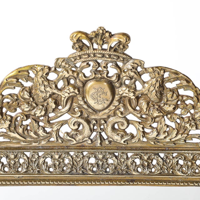 1910s Elegant Gilded Age Gilt Bronze Standing Mirror Signed Tiffany & Co For Sale - Image 5 of 12