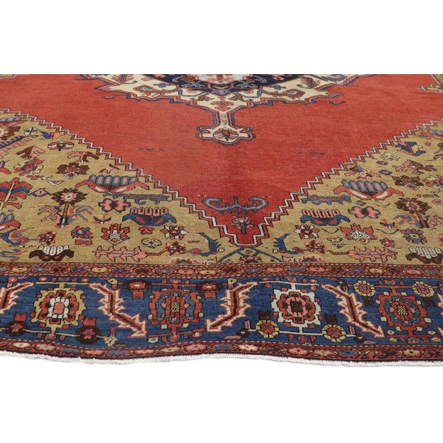 Late 19th Century Persian Bakshaish Rug, 11'04 X 15'00 For Sale - Image 4 of 11