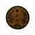 Mustard Chinese Distressed Yellow Characters Graphic Round Shape Box For Sale - Image 8 of 8