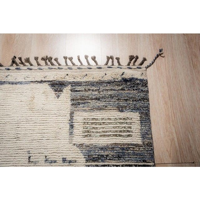 Contemporary 6x9 Gray Hand-Knotted Wool Diamond Field Tribal Modern Carpet Rug For Sale - Image 3 of 10