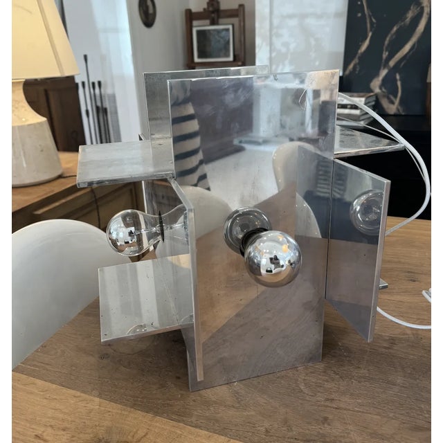 Silver Vintage Polished Aluminum Pedant Ceiling Light For Sale - Image 8 of 10