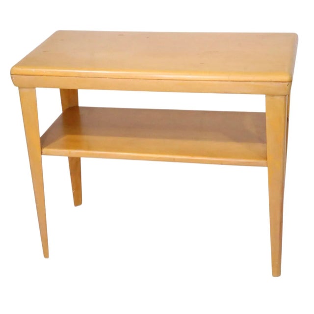 Mid 20th Century Heywood Wakefield Champagne Two Tier Side Table For Sale - Image 9 of 13