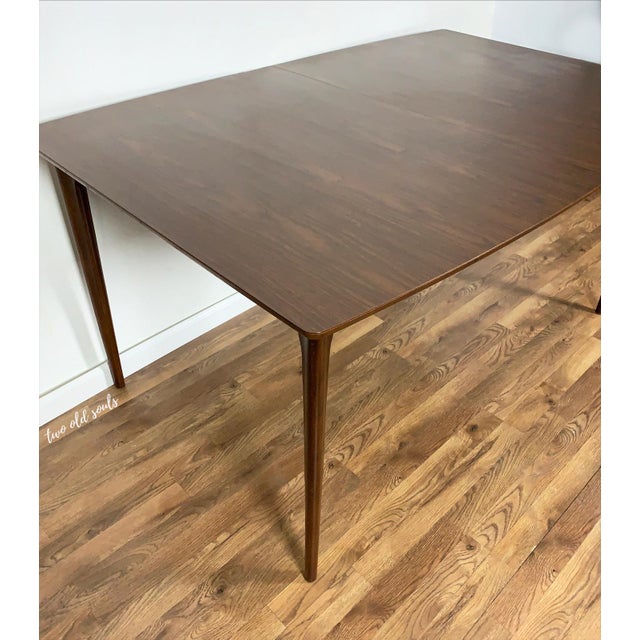 1960s Mid Century Modern Formica Top Oblong Dining Table With Leaf