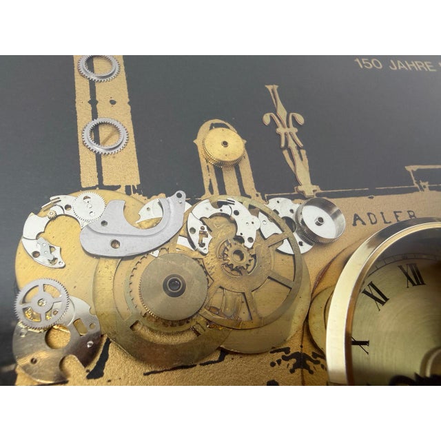 British Art Wall Hanging Framed Locomotive Clock and Collage of Clock by Ken Broadbent, 1985 For Sale - Image 6 of 13
