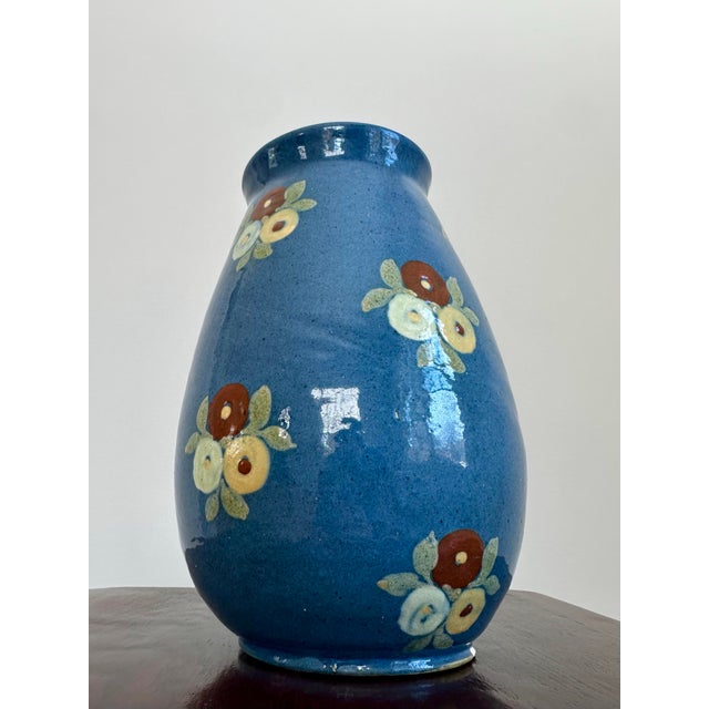 French Beautiful Antique French Art Pottery Vase by Elchinger Et Cie Early 1900's For Sale - Image 3 of 9
