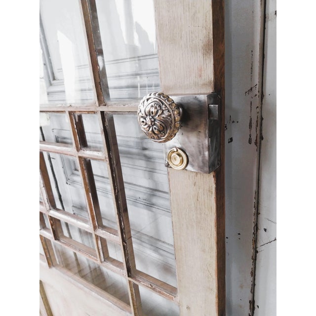 Brown Art Deco Oak Door with Original Glazing, 1890s For Sale - Image 8 of 13