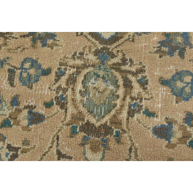 1980s Kashan Rug 10' X 12'8'' Pink Wool Vintage Distressed Hand-Knotted Carpet For Sale - Image 5 of 15