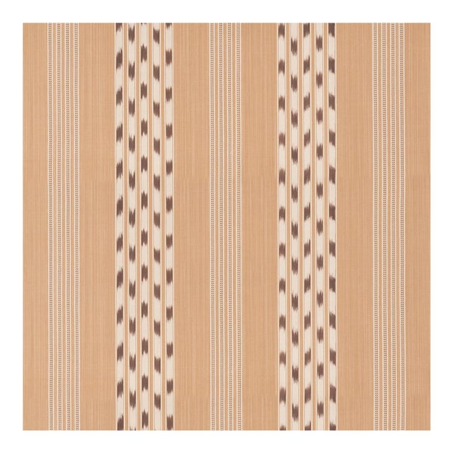 Schumacher Deja Stripe Fabric in Ochre For Sale