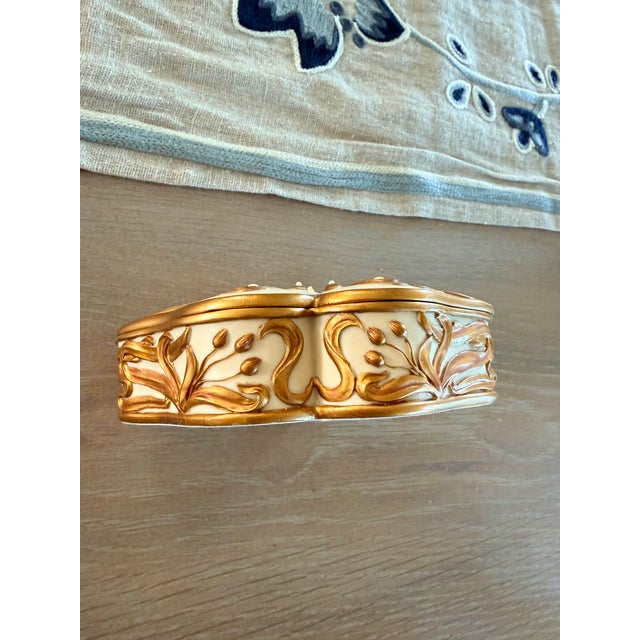 Gold Art Nouveau Butterfly Fairy Trinket Box For Sale - Image 8 of 12