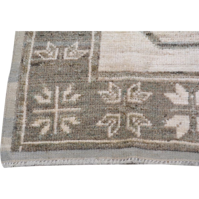 Oushak Hand Knotted Wool Rug, 2'10"x10'1" For Sale - Image 4 of 5