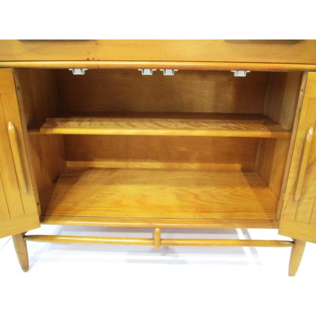 Tan Cushman Mid Century Birch Wood Server Credenza For Sale - Image 8 of 17
