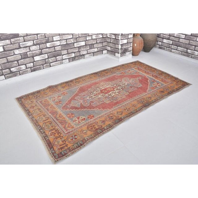 Handmade wool carpet in Turkish Anatolia , Vintage Oushak Rug,Turkish Vintage Anatolian Rug, Handmade wool Rug . One Of...