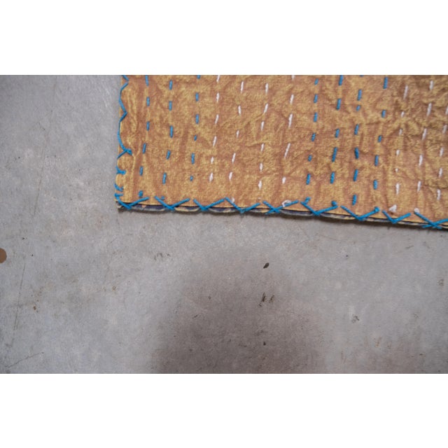 Textile Indian Dual Colored Kantha Throw For Sale - Image 7 of 9