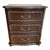 Early 2000s Regency Style 3-Drawer Chest, Black With Embossed Faux Leather & Gold Detail For Sale