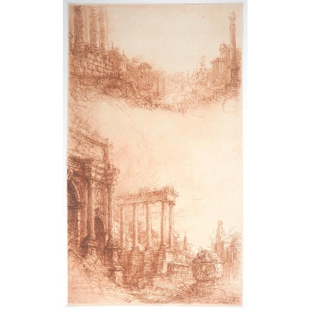 Jean Michel Mathieux-Marie, Roman Forum, Original Etching For Sale - Image 4 of 8