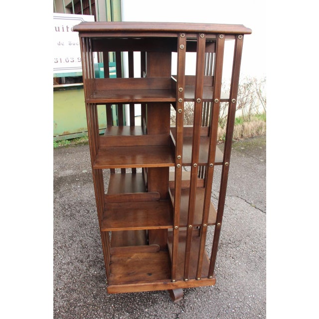 Rotating Bookcase by G. Borgeaud, Paris, France, 1890s For Sale - Image 4 of 9