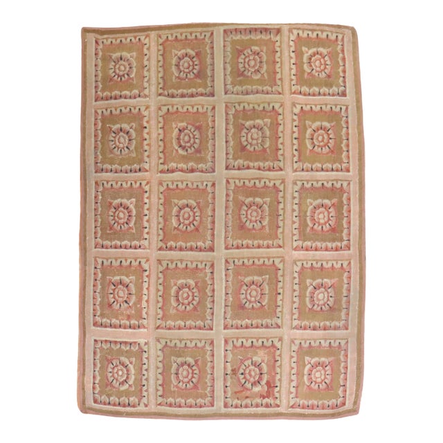 19th Century 18th Century Zabihi Collection French Aubusson - 5'6" x 7'4" For Sale