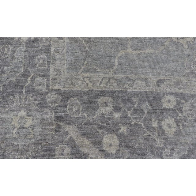 Turkish Oushak Hand Knotted With Floral Motifs by Keivan Woven Arts For Sale - Image 9 of 12