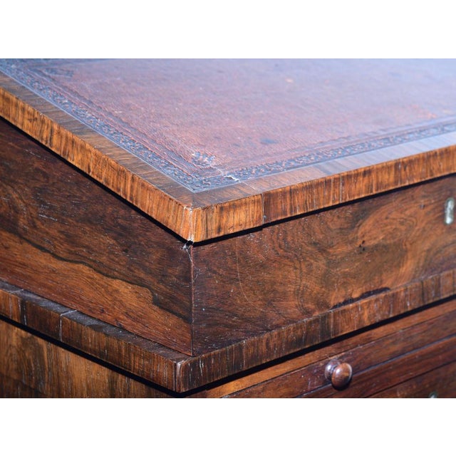 Rosewood Irish Davenport Desk Signed Williams & Gibton of Dublin, Circa 1835 For Sale - Image 10 of 12