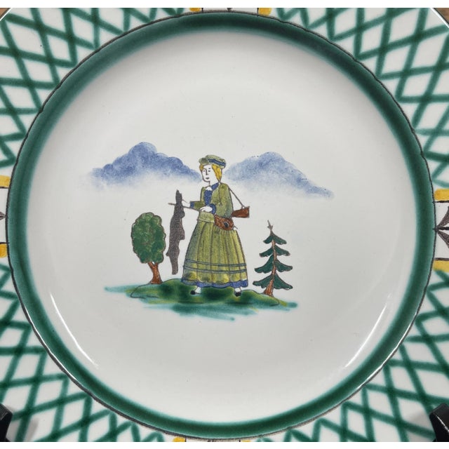 Ceramic Vintage Gmundner Keramik “Hunter’s Delight” Dessert Plates- Set of 6 For Sale - Image 7 of 8