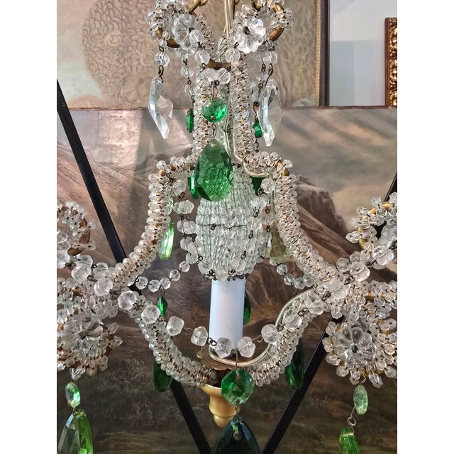 Vintage Mid Century Bagues Style Petite Chandelier For Sale - Image 4 of 11