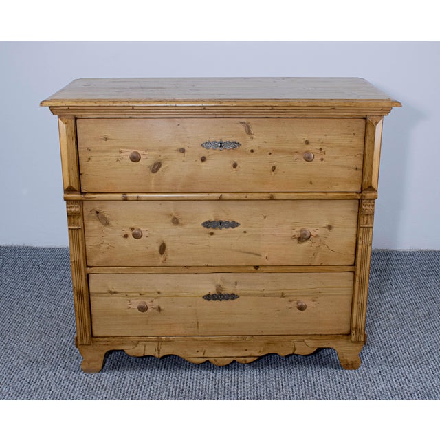 Late 19th Century Antique Waxed Stripped Pine Chest of 3 Drawers, Late 19th Century For Sale - Image 5 of 11
