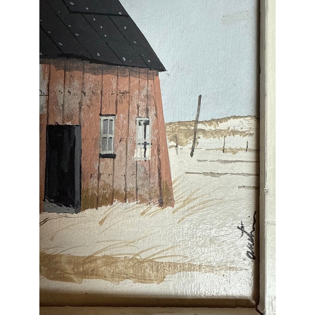 1970s John Austin Nantucket Artist Original Painting of Barns in Shelton, Ct For Sale In New York - Image 6 of 6