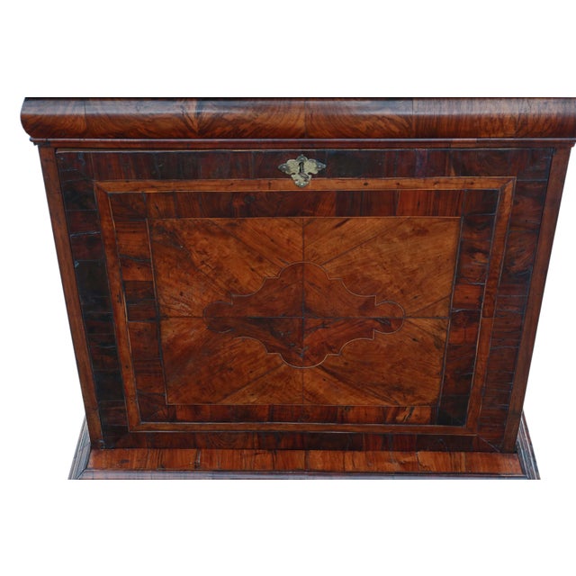 Wood Antique Queen Anne Inlaid Burr Walnut Escritoire Desk, Early 18th Century For Sale - Image 7 of 14