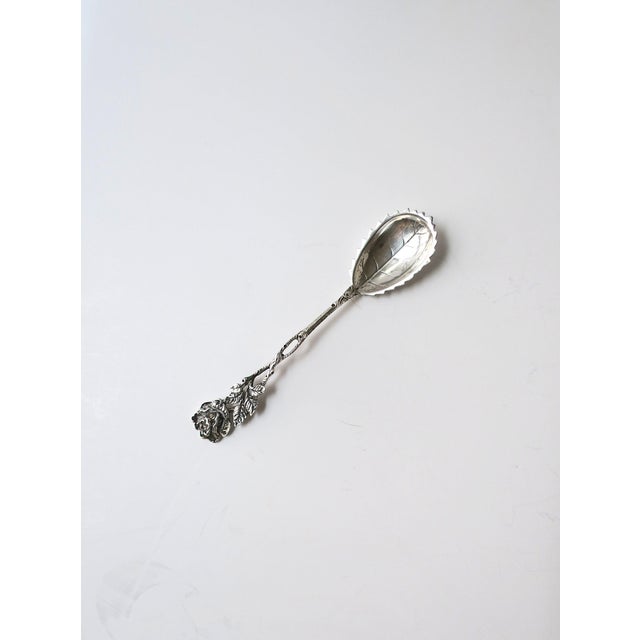 Sterling Silver Spoon, Rose Flower Botanical Design, Victorian, Late 19th Century For Sale In New York - Image 6 of 8